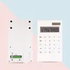 Solar White Calculator 12-digit Crystal Button Dual Power Supply Calculators Office & School Supplies