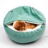 NEWCave Ultrasoft Plüsch-Katzenbett mit Kapuze, rund, bequem, selbstwärmend, gemütlich schlafendes Katzenbett mit wasserdichter und rutschfester RRD128