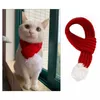 Sciarpa lavorata a maglia natalizia per animali domestici Abbigliamento per cani Abbigliamento per gatti Cucciolo Gattino Decorazione Mini sciarpe natalizie WLL497