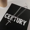 Correntes Cristal Crystal Zircon Pingente de aço inoxidável colar de corrente para homens para homens Hip Hop Hop Punk Street Grunge Acessórios de jóias