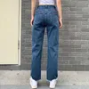 SHENGPALAE Casual Jeans Woman Long Trousers Cowboy Female Loose Streetwear Butterfly Embroidered Straight Pants ZA4377 210708