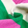 Koreanische Mädchen Pullover Herbst Pullover Bunte Gestreifte Strickjacke frauen Einreiher V-ausschnitt Strickwaren Gemütliche Lose Strickjacken 211018
