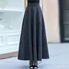 Skirts Plus Size 3XL High Waist Faldas Mujer Moda 2022 Women Maxi Wool Skirt Elastic Elegant Office Lady Long Plaid