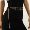 Cintura ajustável em camadas do punk vintage para mulheres moda coração geométrica barriga barriga corporal jóias coreano