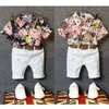Garçon 1-5 ans vêtements bébé garçons chemises à fleurs avec coton pantalons courts enfants mode Gentleman tenues d'été ensembles décontractés vêtements 2 pièces/lot