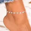 Sumufashion Crystal Anklets para Mulheres Cor Prata Cor Boho Anklet Strap Bracelet na perna Pé Braceletes Bohemian Jóias