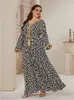 2021 Abaya Long Spring Womens Senhoras Vestidos Grande Plus Size Moda Elegante Stitching Ramadan Maxi Vestido X0521