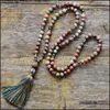 Pendant Necklaces & Pendants Jewelry Vintage Necklace 8Mm Natural Stones Pyrite Colorf Tassel Women Lariat Yoga Drop 210323 Drop Delivery 20