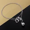 Kettingen Charm 925 Sterling Zilveren Sieraden 18 Inch Fashion Exquisite Heart Solid Beads Necklace voor Dames Feest Kerstcadeaus