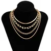 Boho-stilskiktad mode U-format Herringbone Rope och Curb Chain Necklace Set Jewelry Factory Direct S Chains287a