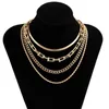 Boho Style Layered Fashion U-Shaped Sillbone Rope och Curb Chain Halsband Set Smycken Factory Direktförsäljningskedjor