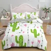 Conjuntos de cama Creative Cactus Devet Cover Plants Set Single King Bed Home Microfibra Têxtil Para Crianças Adultas com Fronha 2 / 3PS