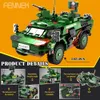 Xingbao Weapons WW2 Military Series Tank PZH2000 Crane Set Armored Truck Building Blocks MOC Bricks Educational Toys Boy kids X0902