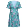 Mutterschaft Kleider Frauen Sommer Casual Kurzarm Schwangere Mutterschaft V-ausschnitt Kleid Blume Mutterschaft Schwangerschaft Kleidung #520 Y0924