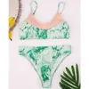 Myteng Sexy Patchwork Bikini Zestaw Push Up Beachwear Marmur Drukowane Stroje kąpielowe Swimwear Damskie Damskie Swimsuit Talii Biquini 210522