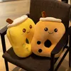 Kussen / decoratieve kussen schattige bubble thee gevulde pluche taille cartoon fruit hand warmer milk boba kussen kinderen speelgoed meisje verjaardagscadeau