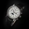 Sugess orologio meccanico da uomo movimento gabbiano ST1908 cronografo vintage fasi lunari cinturino in vera pelle impermeabile 50ATM ST19