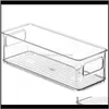 Huishoudelijke organisatie Home GardenRefrigerator Organizer Bins, Clear stapel plastic opbergrek met handgrepen voor pantry, keuken bott