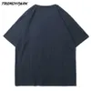 Męska koszulka Lato Krótki Rękaw Cartoon Bóg Drukowane Tee Hip Hop Huch Regularny Cotton Casual Harajuku Streetwear Top Odzież 210601