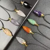 cone Prism pendulum Reiki Healing Crystal Energy Stone Quartz Pendant Necklaces Fashion Women Men Jewelry Wholesale