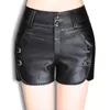 Shorts femininos Casual Mulheres 2022 Autumn Winter Korean Slim Pu Faux Leather Ladies High Saltle Tamanho Grande Baixo Mulheres Femininas