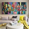 New York Skyline Abstrait Ville Peinture Impression Sur Toile Pour Salon Mur Art Moderne Bâtiment Décoration Quadros