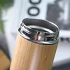 360ml 450ml Bamboo Travel Thermos Cup Butelka Ze Stali Nierdzewnej Butelki Wody Kolby Próżniowe Izolowane Thermos Kubek Tea Bardak Cups Rra9154