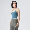 Gilet de yoga avec coussinet de poitrine pour femmes, débardeur, soutien-gorge de sport, ceinture d'épaule fine, haut arrière en forme de Y, demi-élingue, course à pied, Fitness, vêtements de gymnastique