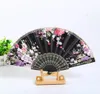 Portable dames pliant ventilateurs à main fête de mariage faveur soie tissu Floral danse spectacle accessoires ventilateur japonais style3101