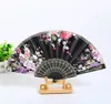 Portable Ladies Folding Hand held Fans Wedding Party Favor Silk Cloth Floral Dance Show Props Fan Japanese style