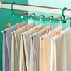 Hängare rack fällbara byxor rack multifunktionellt flerskikt hänger hushåll magisk byxklipp garderob pull förvaring