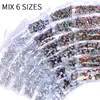 Oleeya Mix 6 크기 1350pcs 더 나은 DMC 크리스탈 핫픽스 모조 다이아몬드 유리에 철분 끈 뜨거운 고정 된 라인스톤