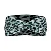 Aros de maquillaje Leopard Cross Tie Diademas Deportes Yoga Stretch Wrap Hairband Moda para mujeres will and sandy