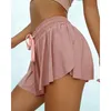Zomer Security Shorts Too Two Piece Dames Shorts Casual Sports Strand Mid Taille Solid Shorts Mode Lace-up Ruche Sweatshorts 210515