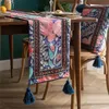 Nordic Light Luxury Style Embroidered Table Runner Home Dining Cloth 210709
