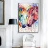 Canvas Painting Colorful Horses Pictures Animal Posters And Prints Wall Art For Living Room Home Decor NO FRAME