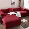 Sofa polarowa polarowa osłona dla kółka w kształcie litery L sofy Chaise Longue Sliplovers 1/2/3/4 Seter Dzianiny Elastyczna kanapa Pokrowce 211116