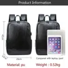 Ryggsäck Men's Pu Leather College Student School Bag Big Capacity Travel Waterproof Business Computer Outdoor