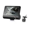 DVRS 4,0 tums bil DVR 1080p Full HD -bil Dash Cam 3 -lins Parkeringsmonitor Bakvy Video Auto DVRS Night Vision Camera A4