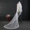 Bridal Veils Arrival Appliqued Lace 3 Meter Long Sequined Edge Wedding Accessories In White Ivory Headwear