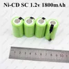 6 pièces marque SC nicd batterie 1.2 v 1800 mah Sub C 20A ni-cd cellule subc pour 7.2 v rechargeable