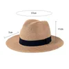 Chapeaux à large bord été unisexe ruban chapeau de soleil vacances décontractées Panama Topper paille femmes plage Jazz hommes pliable Chapeau3775010