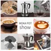 50-600ML Aluminum Mocha Coffee Pot Rapid Stovetop Brewer Classic Octagonal Shape Kitchen Accessories Utensils 220225