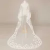 Новые 3 метра один слой Bridal вуаль с цветами бисером свадебных аксессуаров невесты венчатая вуаль X0726