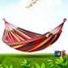 Outdoor Draagbare Hangmat Tuin Home Slaapzaal Luie Stoel Sport Travel Camping Swing Stoelen Dikke Canvas Stripe Hang Bed Hammocks Double Single People Th0064