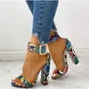 Femmes sandales Sexy imprimé serpent dames talons hauts cheville boucle sangle femmes pompes été femme fête chaussures mode 2021 sandale