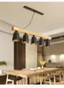 Pendant Lamps Modern Lights Wood LED Kitchen Lamp Dining Room Hanging Ceiling Lighting Fixtures For Long Table