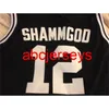 ＃12 God Shammgod Providence Black White Basketball Jerseyステッチカスタム任意の数字名NCAA XS-6XL