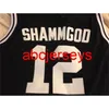 #12 God Shammgod Providence Czarna biała koszulka koszykówki zszywana niestandardowa nazwa NCAA XS-6XL