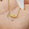 Carta de acero inoxidable MOM Collar Madres Amor Colgante Collares mínimos Plata Oro Rosa Oro Colores Joyería Mejor para mamás Día de la madre